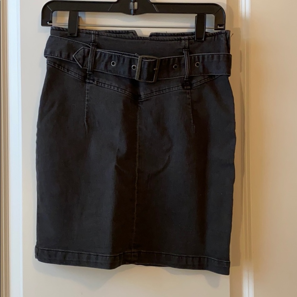 Free People Black Jean Skirt